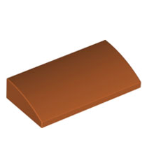 LEGO - Helling, gebogen 2 x 4 x 2/3 met onderbuizen - Dark Orange | N - Thumbnail