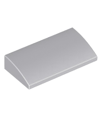 LEGO - Helling, gebogen 2 x 4 x 2/3 met onderbuizen - Light Bluish Gray | N - Thumbnail