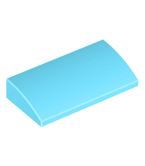 LEGO - Helling, gebogen 2 x 4 x 2/3 met onderbuizen - Medium Azure | N - Thumbnail