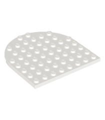 LEGO - Plaat, rond 8 x 8 met afgerond uiteinde - White | N - Thumbnail