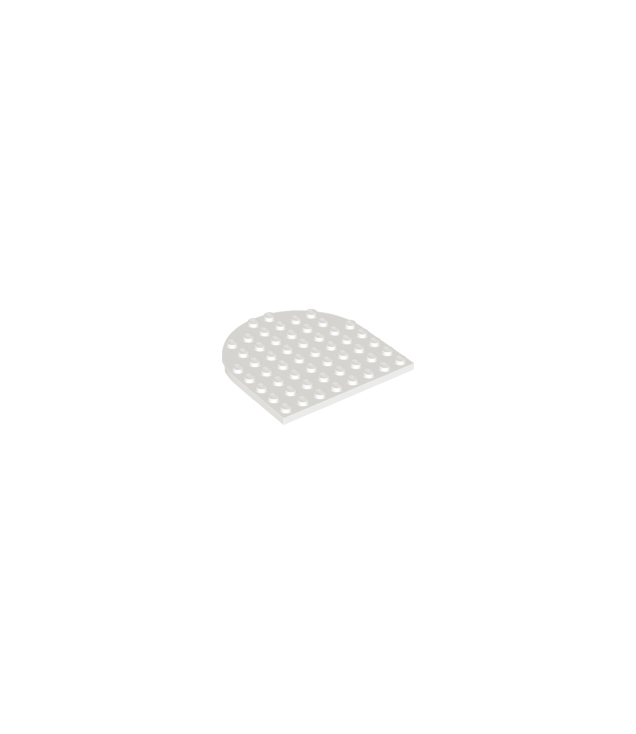 LEGO - Plaat, rond 8 x 8 met afgerond uiteinde - White | N