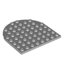 LEGO - Plaat, rond 8 x 8 met afgerond uiteinde - Light Bluish Gray | N - Thumbnail