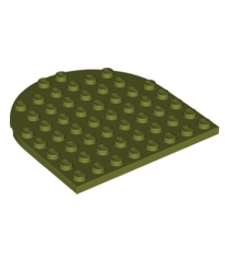 LEGO - Plaat, rond 8 x 8 met afgerond uiteinde - Olive Green | N - Thumbnail