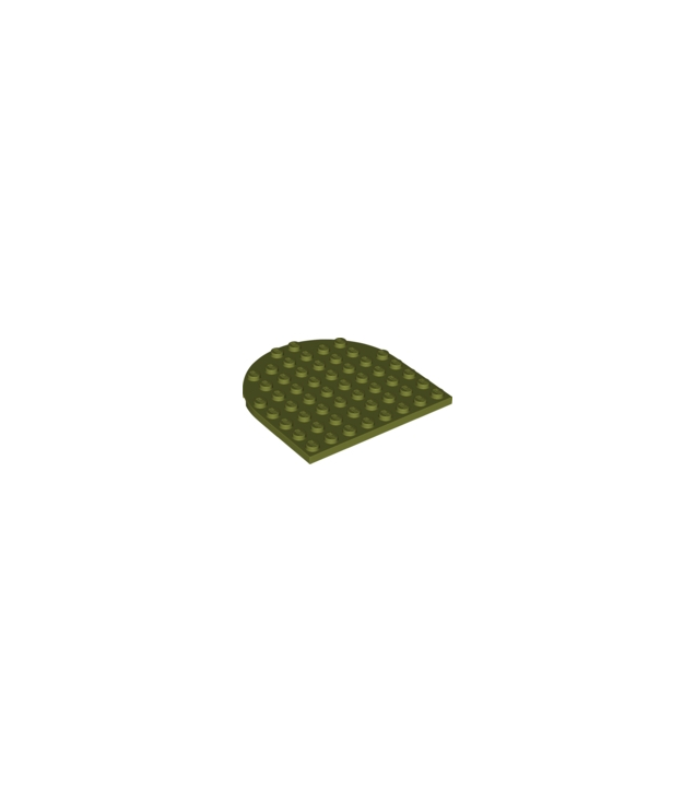 LEGO - Plaat, rond 8 x 8 met afgerond uiteinde - Olive Green | N