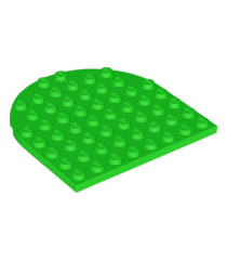 LEGO - Plaat, rond 8 x 8 met afgerond uiteinde - Bright Green | N - Thumbnail