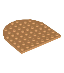 LEGO - Plaat, rond 8 x 8 met afgerond uiteinde - Medium Nougat | N - Thumbnail