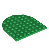 LEGO - Plaat, rond 8 x 8 met afgerond uiteinde - Green | N - Thumbnail