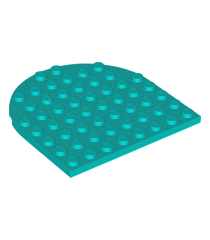 LEGO - Plaat, rond 8 x 8 met afgerond uiteinde - Dark Turquoise | N - Thumbnail