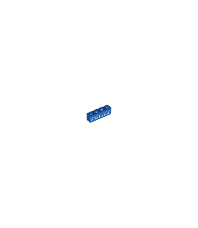 LEGO - Steen 1 x 4 met lichtblauwe en witte 'POLICE'-opdruk - Blue | N