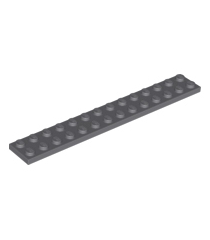 LEGO - Plaat 2 x 14 - Dark Bluish Gray | N - Thumbnail