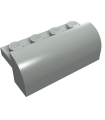 LEGO - Helling, gebogen 2 x 4 x 1 1/3 met 4 verzonken noppen - Light Gray | N - Thumbnail