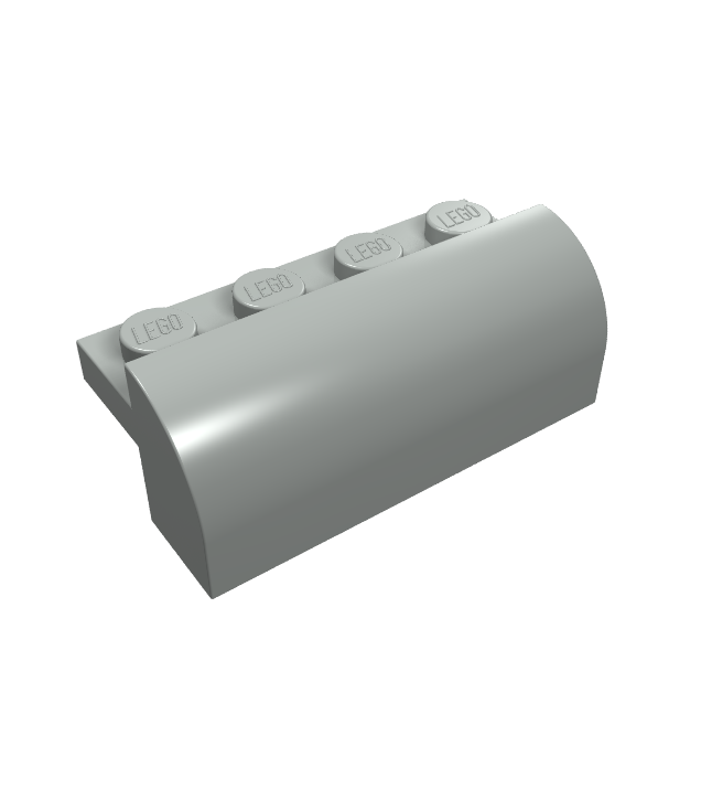 LEGO - Helling, gebogen 2 x 4 x 1 1/3 met 4 verzonken noppen - Light Gray | N