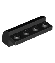 LEGO - Helling, gebogen 2 x 4 x 1 1/3 met 4 verzonken noppen - Black | N - Thumbnail