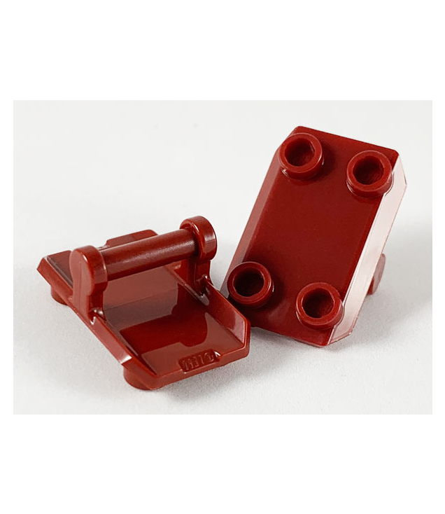 LEGO - Plaat, gemodificeerd 2 x 3 omgekeerd met 4 noppen en staaf-handgreep aan onderzijde (schommelplaat) - Dark Red | N