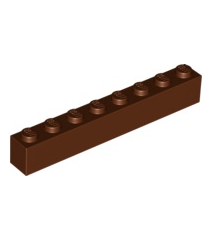 LEGO - Steen 1 x 8 - Reddish Brown | N - Thumbnail