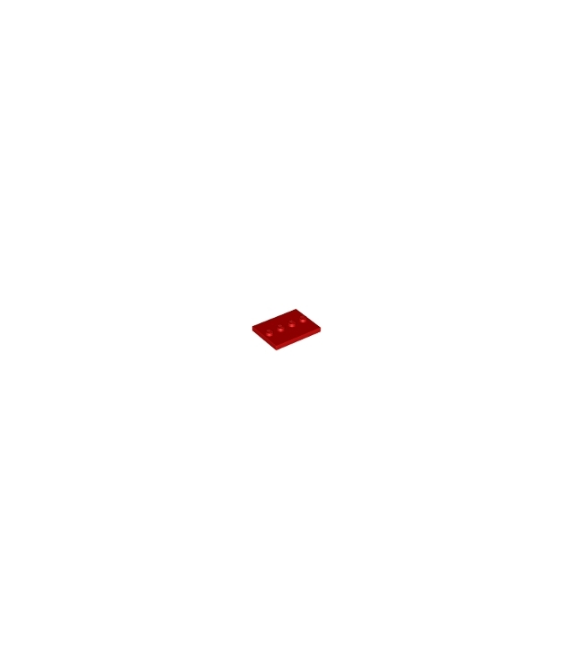 LEGO - Tegel, gemodificeerd 3 x 4 met 4 noppen in midden - Red | N