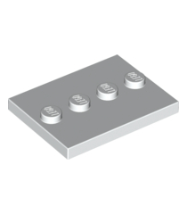 LEGO - Tegel, gemodificeerd 3 x 4 met 4 noppen in midden - White | N - Thumbnail