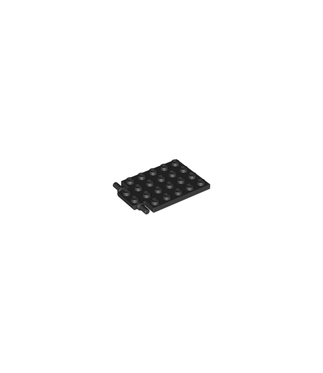 LEGO - Plaat, gemodificeerd 4 x 6 met valdeur­scharnier (lange pinnen) - Black | N