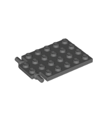 LEGO - Plaat, gemodificeerd 4 x 6 met valdeur­scharnier (lange pinnen) - Dark Bluish Gray | N - Thumbnail