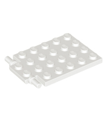 LEGO - Plaat, gemodificeerd 4 x 6 met valdeur­scharnier (lange pinnen) - White | N - Thumbnail