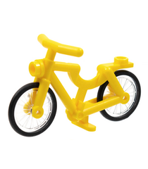 LEGO - Fiets met doorzichtige wielen met zwart harde rubberbanden (4719 / 92851pb01) - Yellow | N - Thumbnail