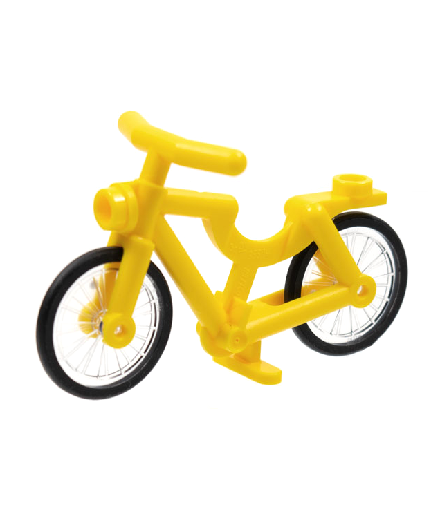 LEGO - Fiets met doorzichtige wielen met zwart harde rubberbanden (4719 / 92851pb01) - Yellow | N