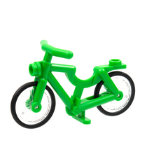 LEGO - Fiets met doorzichtige wielen met zwart harde rubberbanden (4719 / 92851pb01) - Bright Green | N - Thumbnail