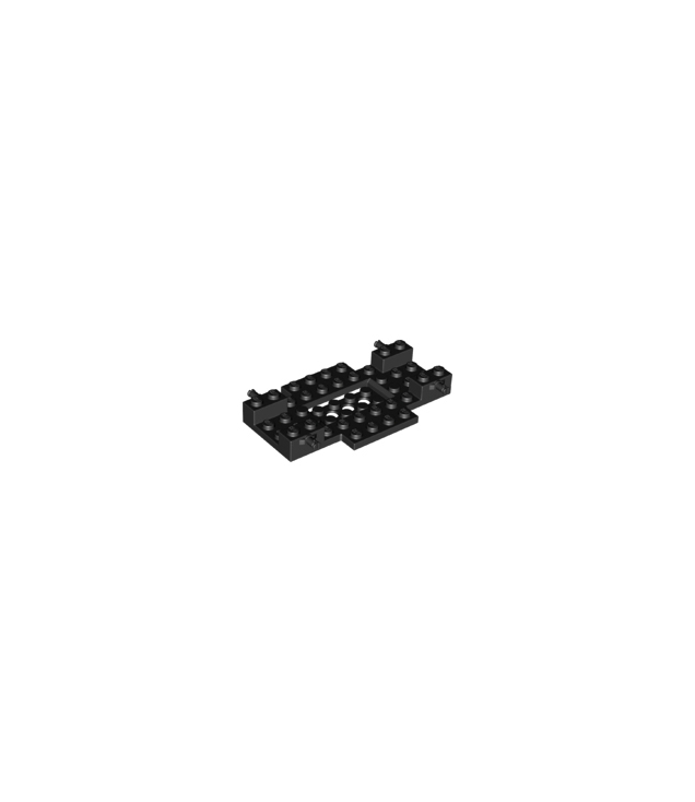 LEGO - Voertuigbasis 6 x 10 x 1 met 2 x 4 verzonken midden en 2 gaten - Black | N