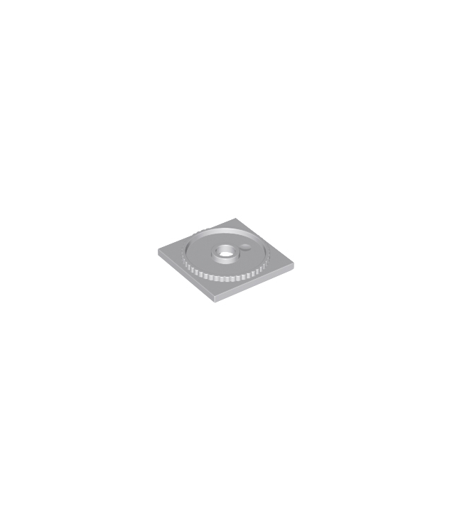 LEGO - Draaitafel 4 x 4 vierkante basis, vergrendelend - Light Bluish Gray | N