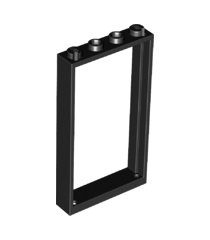 LEGO - Deurframe 1 x 4 x 6 met 2 gaten boven en onder - Black | N - Thumbnail