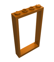 LEGO - Deurframe 1 x 4 x 6 met 2 gaten boven en onder - Dark Orange | N - Thumbnail