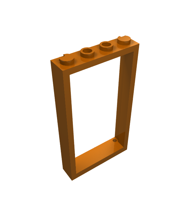 LEGO - Deurframe 1 x 4 x 6 met 2 gaten boven en onder - Dark Orange | N