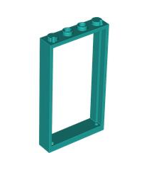LEGO - Deurframe 1 x 4 x 6 met 2 gaten boven en onder - Dark Turquoise | N - Thumbnail