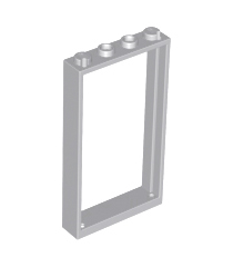 LEGO - Deurframe 1 x 4 x 6 met 2 gaten boven en onder - Light Bluish Gray | N - Thumbnail