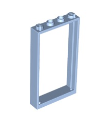 LEGO - Deurframe 1 x 4 x 6 met 2 gaten boven en onder - Bright Light Blue | N - Thumbnail