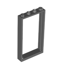 LEGO - Deurframe 1 x 4 x 6 met 2 gaten boven en onder - Dark Bluish Gray | N - Thumbnail