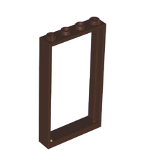 LEGO - Deurframe 1 x 4 x 6 met 2 gaten boven en onder - Dark Brown | N - Thumbnail
