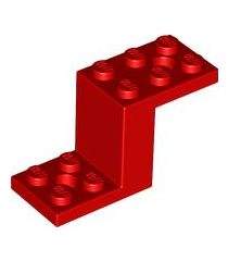 LEGO - Beugel 5 x 2 x 2 1/3 met 2 gaten en onderop een nophouder - Red | N - Thumbnail