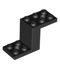 LEGO - Beugel 5 x 2 x 2 1/3 met 2 gaten en onderop een nophouder - Black | N - Thumbnail