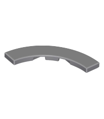 LEGO - Tegel, ronde hoek 4 x 4 macaroni breed - Dark Bluish Gray | N - Thumbnail