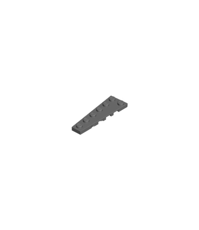 LEGO - Wig, plaat 6 x 2 links - Dark Bluish Gray | N