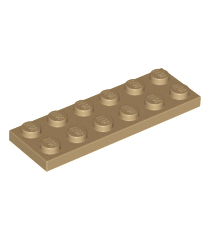 LEGO - Plaat 2 x 6 - Dark Tan | N - Thumbnail