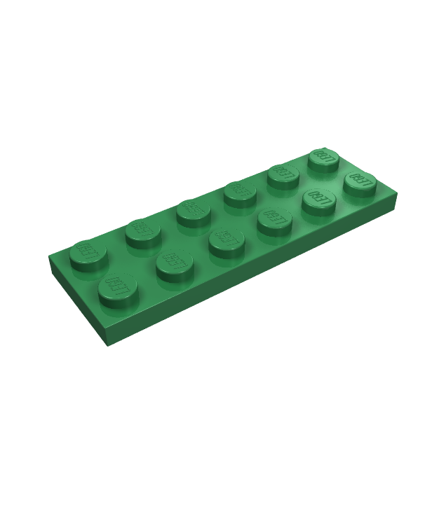 LEGO - Plaat 2 x 6 - Green | N