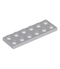 LEGO - Plaat 2 x 6 - Light Bluish Gray | N - Thumbnail
