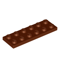 LEGO - Plaat 2 x 6 - Reddish Brown | N - Thumbnail