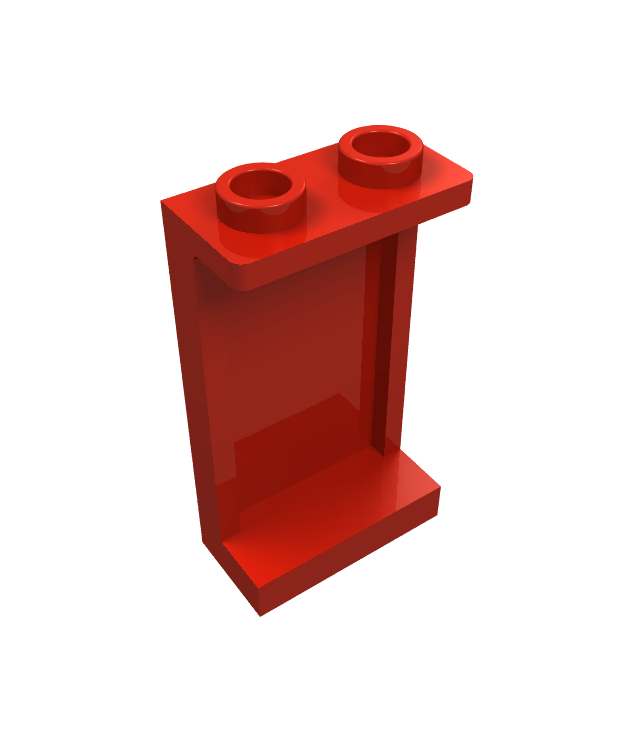 LEGO - Paneel 1 x 2 x 3 met zijsteunen - holle noppen - Red | N