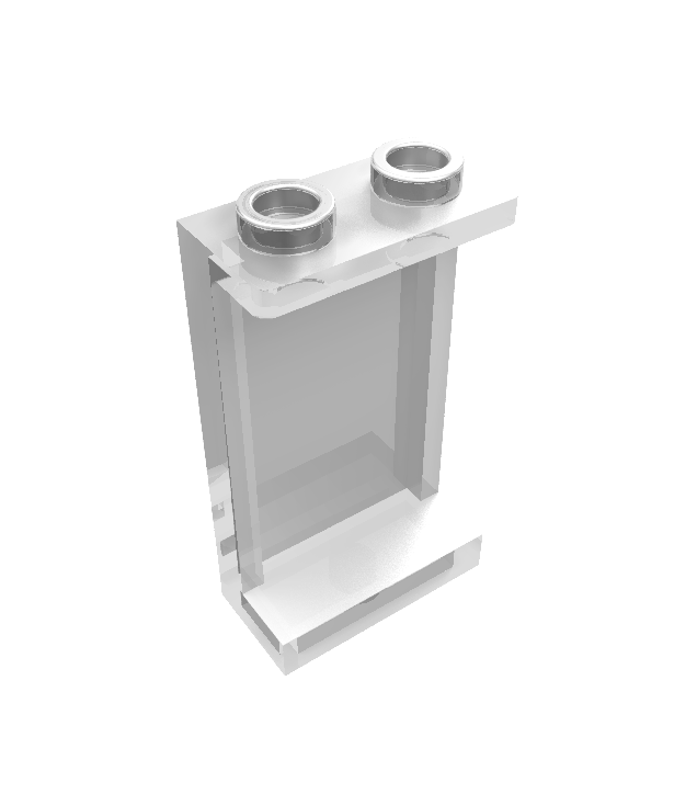 LEGO - Paneel 1 x 2 x 3 met zijsteunen - holle noppen - Trans-Clear | N