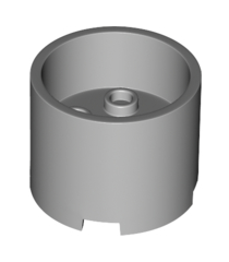 LEGO - Steen, rond 3 x 3 x 2 met verzonken midden en as-gat - Light Bluish Gray | N - Thumbnail