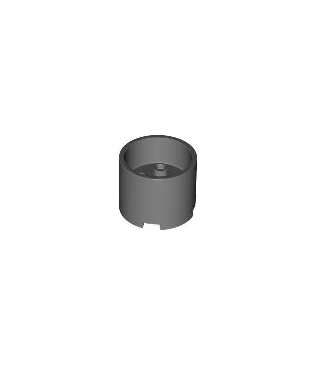 LEGO - Steen, rond 3 x 3 x 2 met verzonken midden en as-gat - Dark Bluish Gray | N