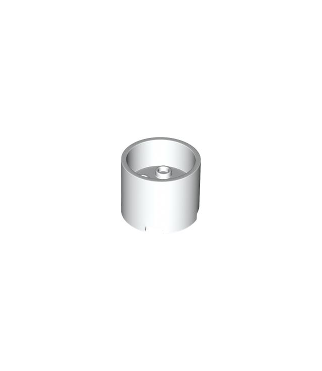 LEGO - Steen, rond 3 x 3 x 2 met verzonken midden en as-gat - White | N